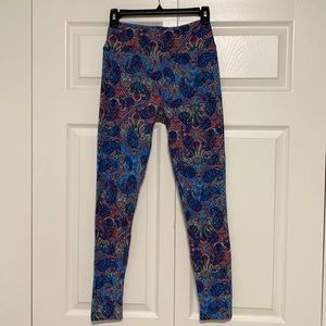 LulaRoe One Size Blue Paisley Leggings